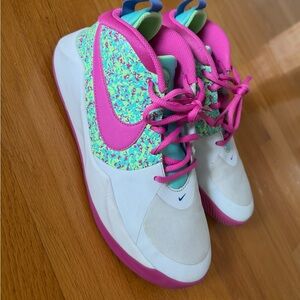 Colorful Athletic Sneakers with Pink Accents